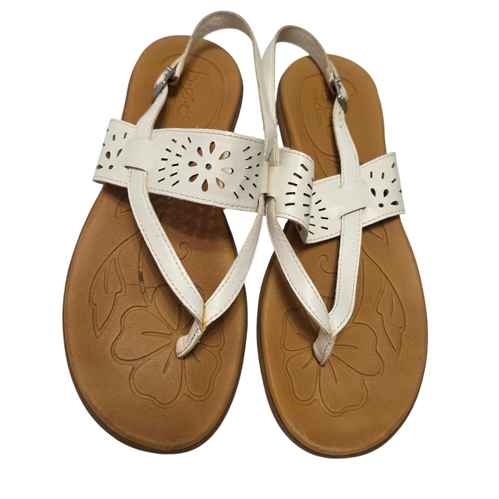 b.o.c Womens White Comfort Sandals Size 10 Strappy Walking Shoes